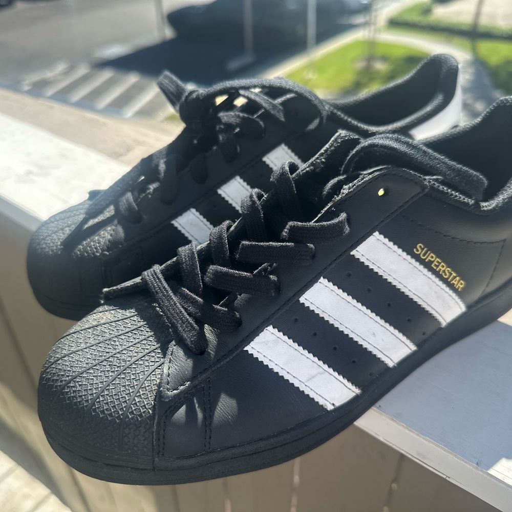Adidas superstar Black and White Athletic Shoe